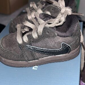 Travis Scott Nike Brown Suede Sneakers with Cream Laces